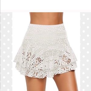 Lace Crochet Skirted Bikini Bottom